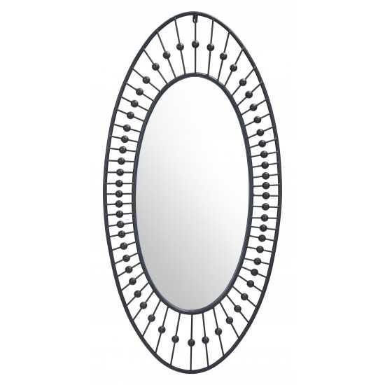 Cusp Oval Mirror Black
