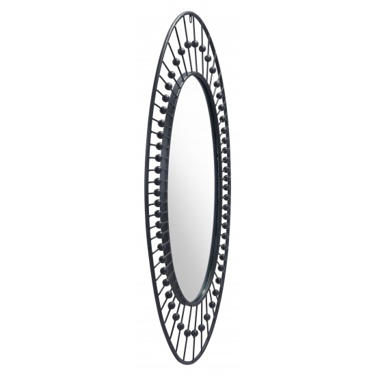 Cusp Oval Mirror Black