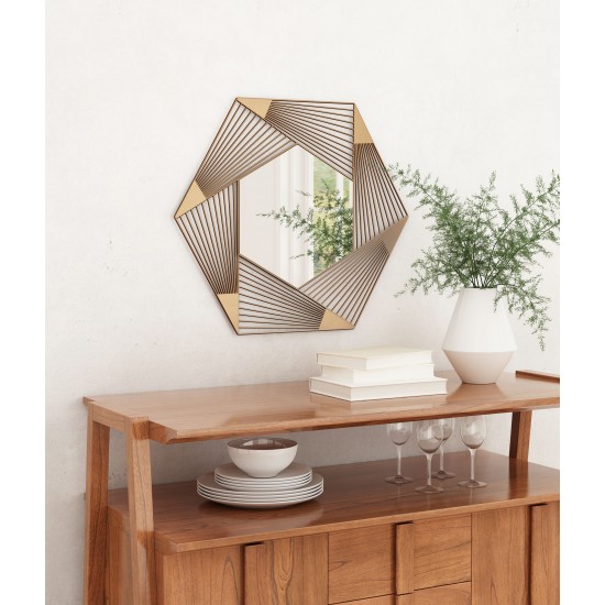 Aspect Hexagonal Mirror Gold