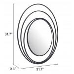 Luna Round Mirror Black