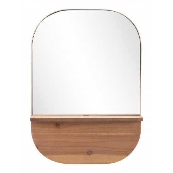 Meridian Shelf Mirror Gold & Brown