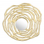 Aqua Round Mirror Gold