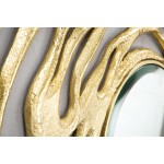 Aqua Round Mirror Gold