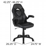 Black Gaming Desk and Black Racing Chair Set with Cup Holder, Headphone Hook & 2 Wire Management Holes