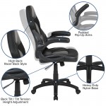 Black Gaming Desk and Black Racing Chair Set with Cup Holder, Headphone Hook & 2 Wire Management Holes