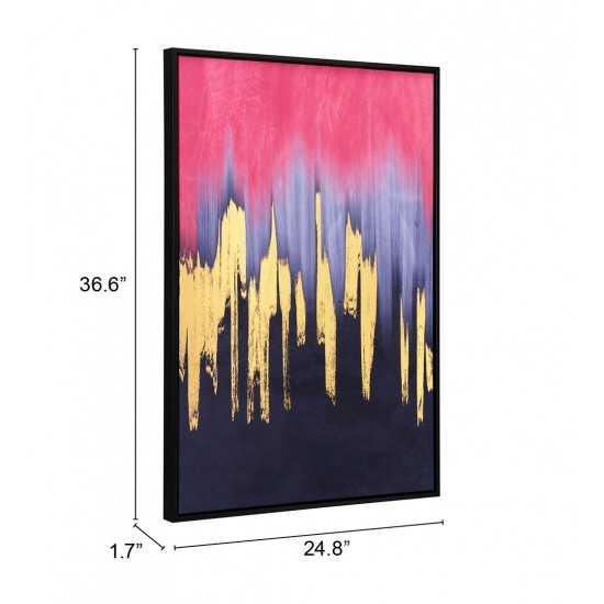 Sunset Wave Canvas Wall Art Multicolor