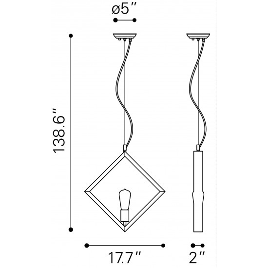 Rotorura Ceiling Lamp Rust