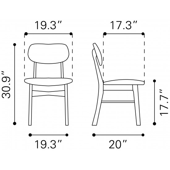 Midtown Dining Chair (Set of 2) Gray