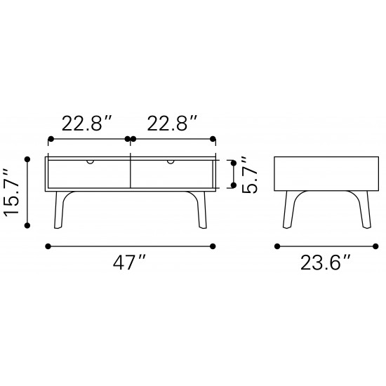 Padre Coffee Table Walnut & White