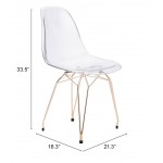 Shadow Dining Chair (Set of 2) Transparent & Gold