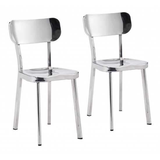 Winter Dining Chair (Set of 2) Polished Stainless Steel