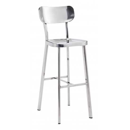 Winter Bar Chair Polished Stainless Steel