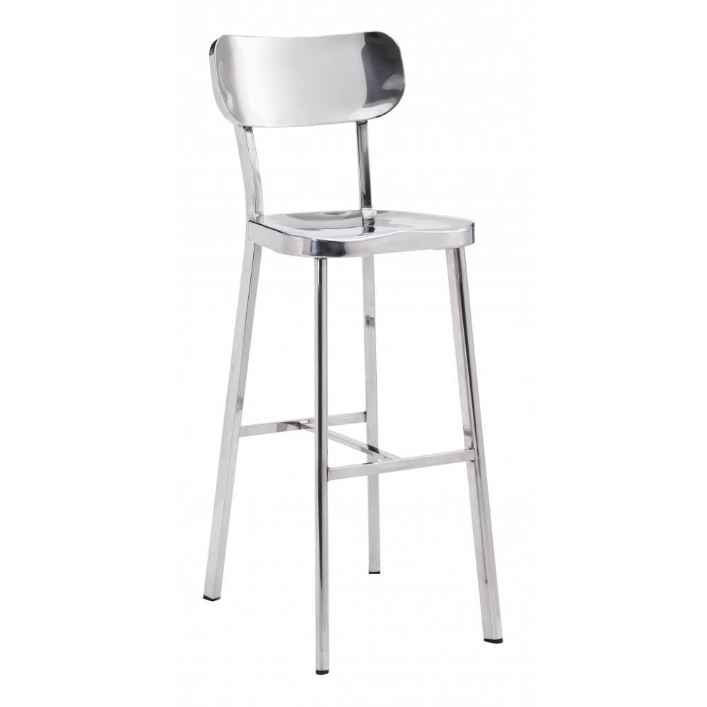 Winter Bar Chair Polished Stainless Steel