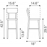 Winter Bar Chair Polished Stainless Steel