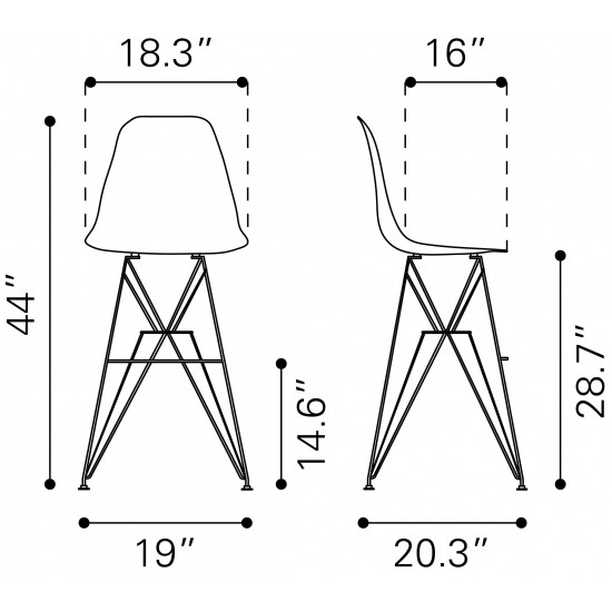 Zip Bar Chair White