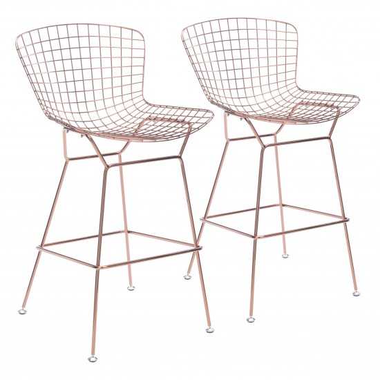 Wire Bar Chair (Set of 2) Rose Gold