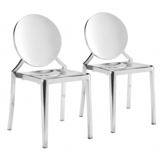 Eclipse Dining Chair (Set of 2) Stainless Steel