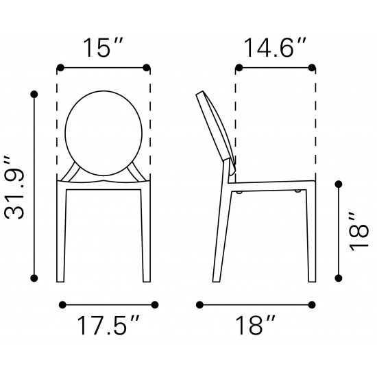 Eclipse Dining Chair (Set of 2) Stainless Steel