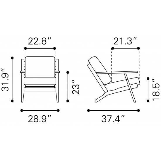 Tahoe Lounge Chair Beige & Brown