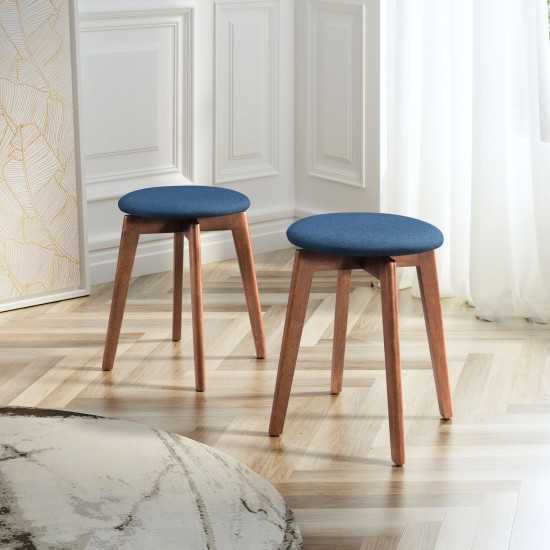 Billy Stool (Set of 2) Walnut & Blue