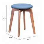 Billy Stool (Set of 2) Walnut & Blue