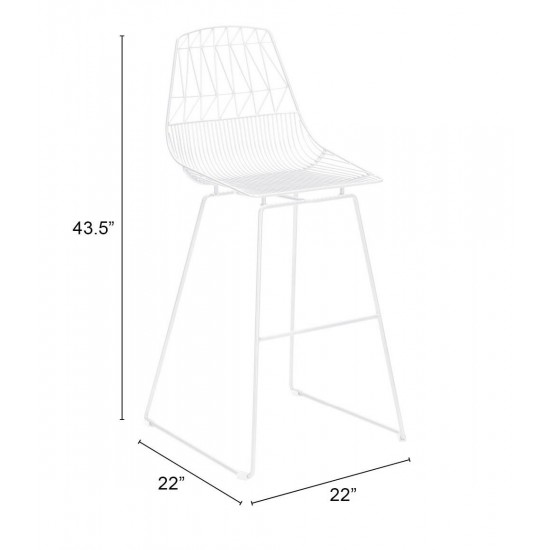 Brody Bar Chair (Set of 2) White