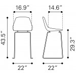 Brody Bar Chair (Set of 2) White