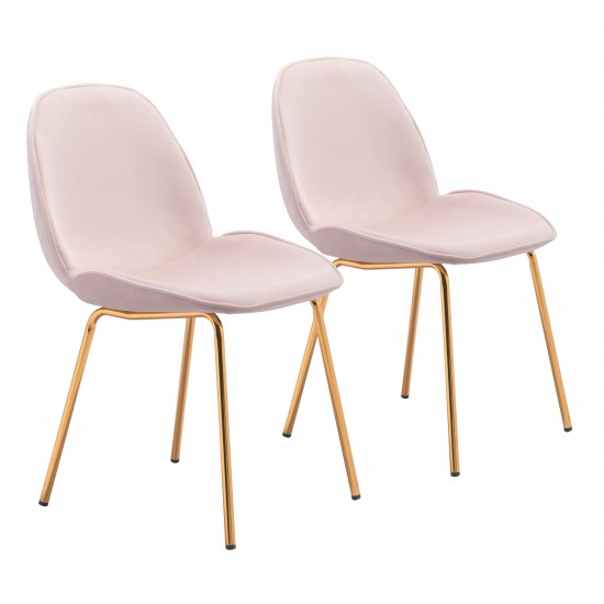 Siena Dining Chair (Set of 2) Pink & Gold