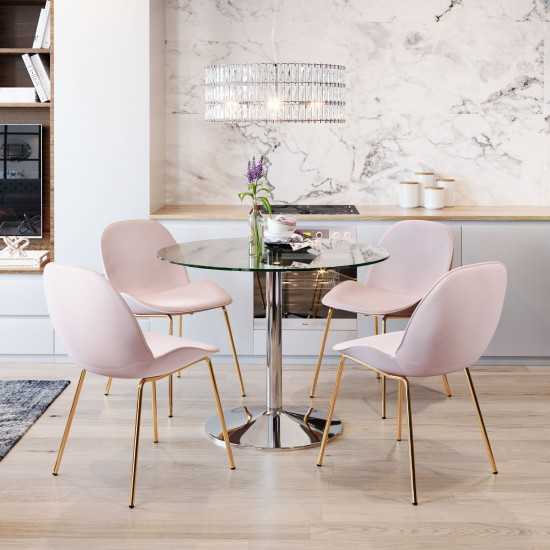 Siena Dining Chair (Set of 2) Pink & Gold