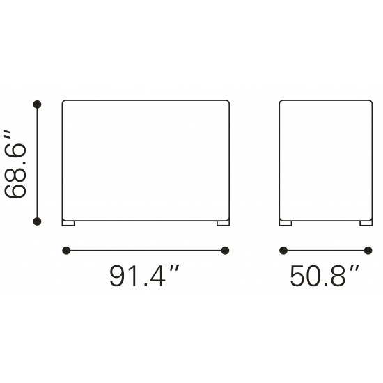 Lisbon Modular Back / Armrest only Gray