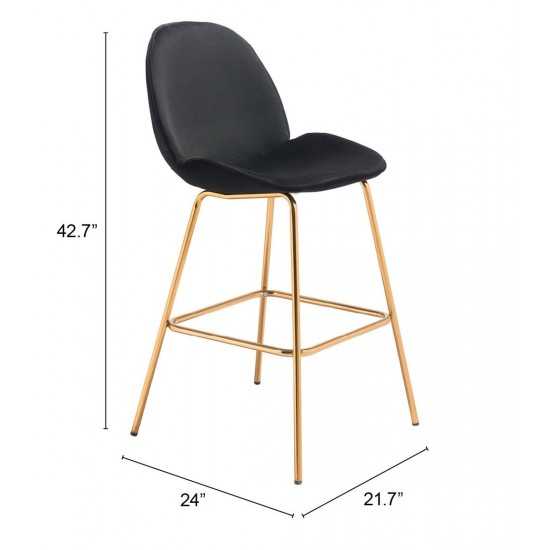 Siena Bar Chair (Set of 2) Black & Gold