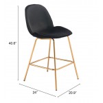 Siena Counter Chair (Set of 2) Black & Gold