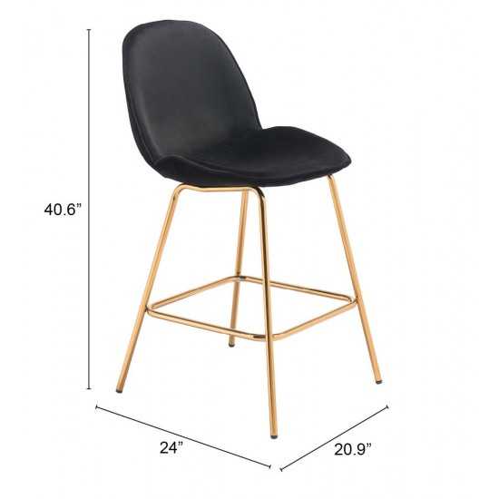 Siena Counter Chair (Set of 2) Black & Gold