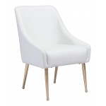 Mira Dining Chair White & Gold