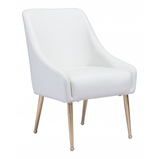 Mira Dining Chair White & Gold