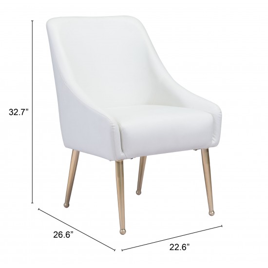 Mira Dining Chair White & Gold