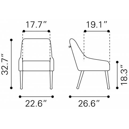 Mira Dining Chair White & Gold