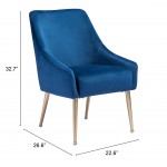 Mira Dining Chair Navy & Gold