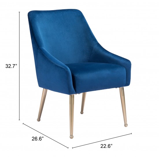 Mira Dining Chair Navy & Gold