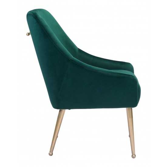 Mira Dining Chair Green & Gold