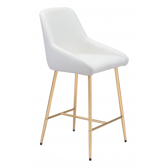 Mira Counter Chair White & Gold