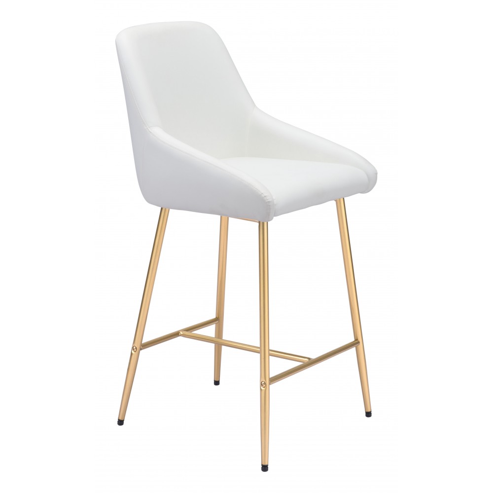 Mira Counter Chair White & Gold