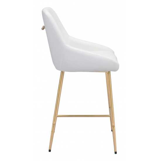 Mira Counter Chair White & Gold