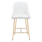 Mira Counter Chair White & Gold