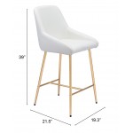 Mira Counter Chair White & Gold