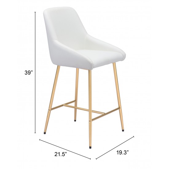 Mira Counter Chair White & Gold