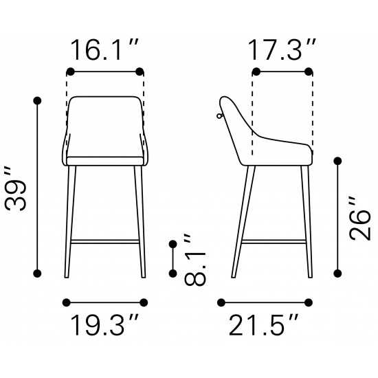 Mira Counter Chair White & Gold