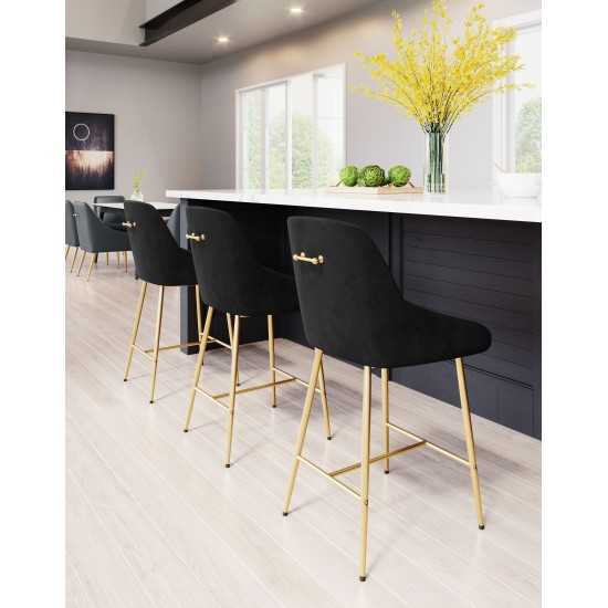 Mira Counter Chair Black & Gold