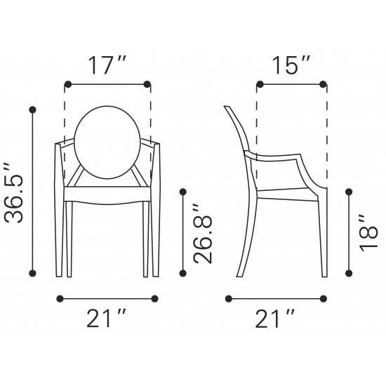 Anime Dining Chair (Set of 4) White