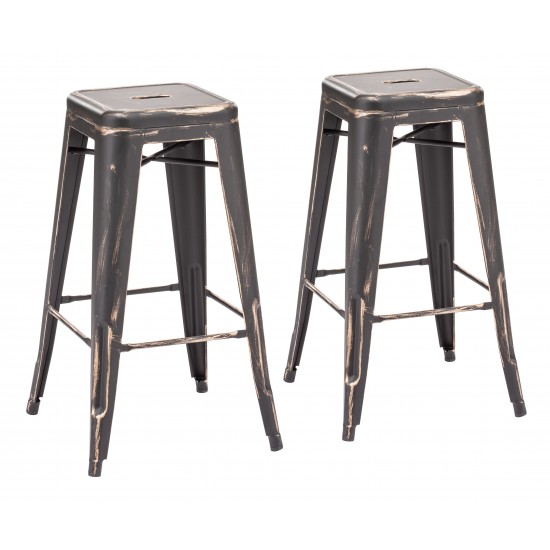 Marius Barstool (Set of 2) Antique Black Gold